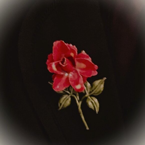 Rare Vintage 1960s Original by Robert Large Fiery Red Cold-Enameled Rose Brooch - Picture 1 of 11